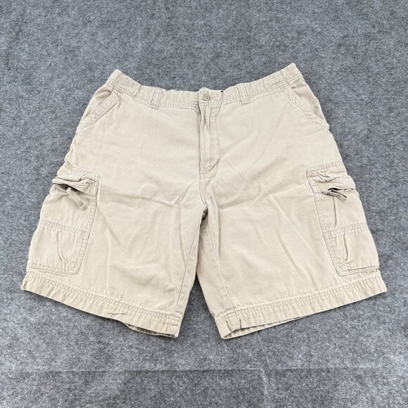 Gap Factory Store Mens Khaki Cargo Shorts W38 100% Cotton Casual‎ Wear FLAWS - Picture 1 of 9